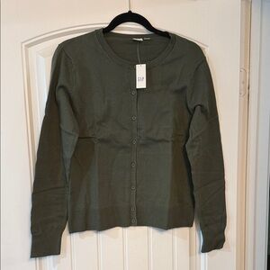 GAP Olive Button-Up Cardigan